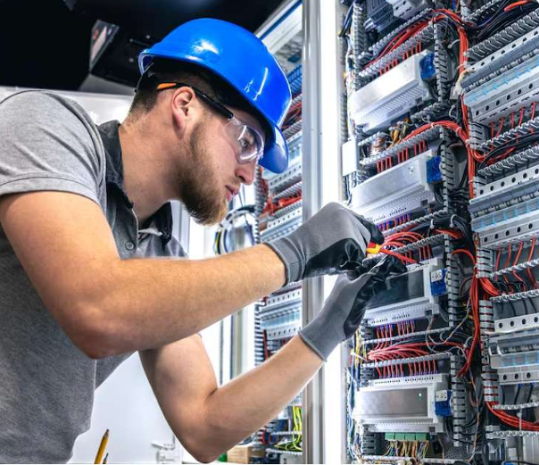 A person performing electrical contracting work.